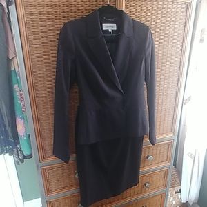 Black pinstripe suit